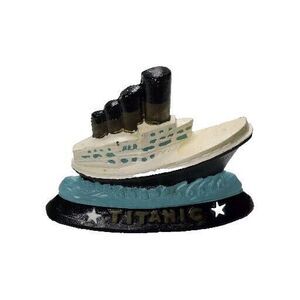 Vintage TITANIC Cast Iron Door Stop  nautical, cruise ship, antique, heavy AB